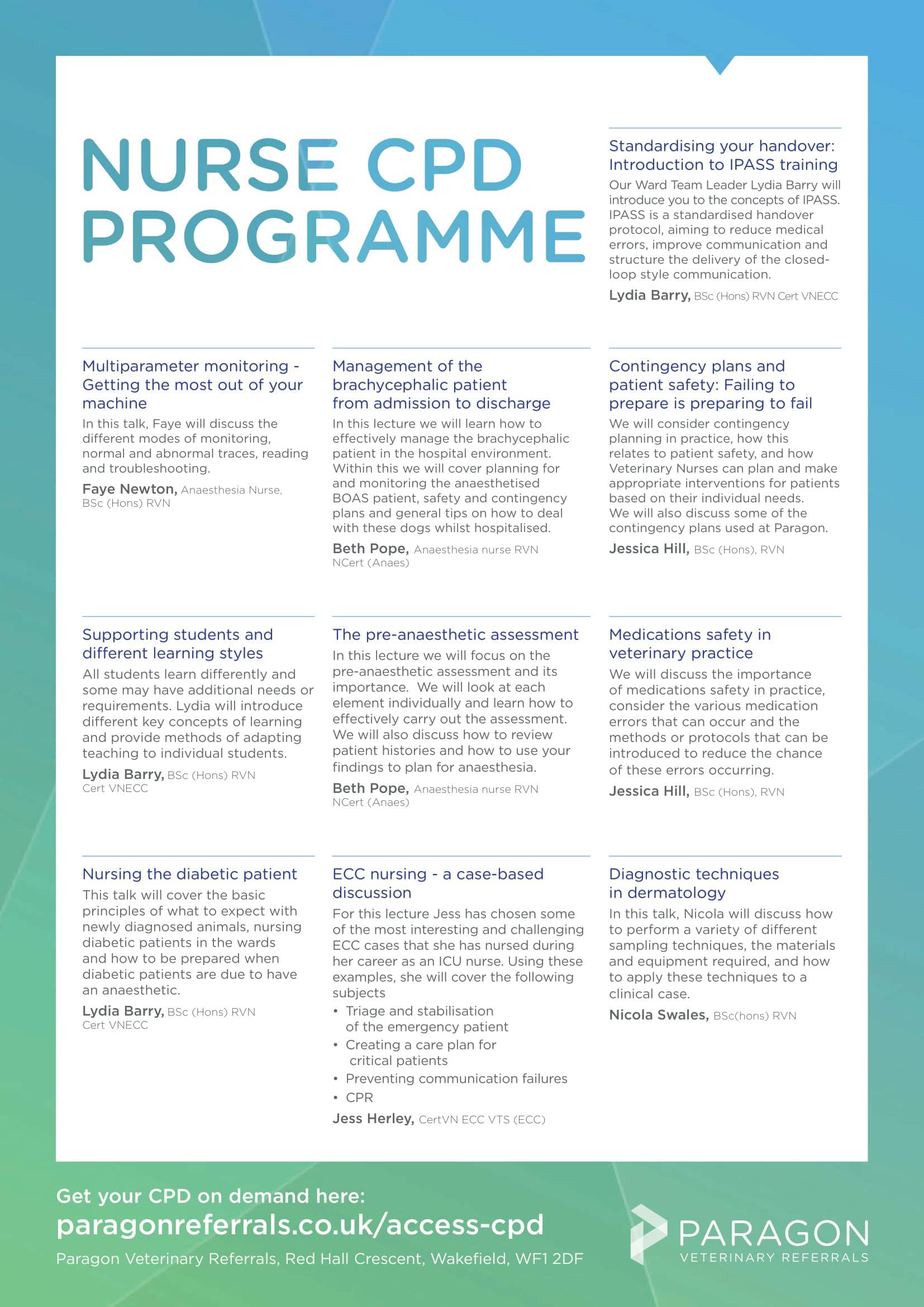 Paragon - NURSE CPD 22 - no dates